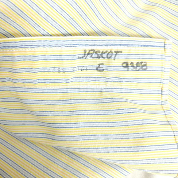 Brooks Brothers Mens Yellow Blue Striped Button Up Dress Shirt Size 16 - 33 Tall - Picture 4 of 8